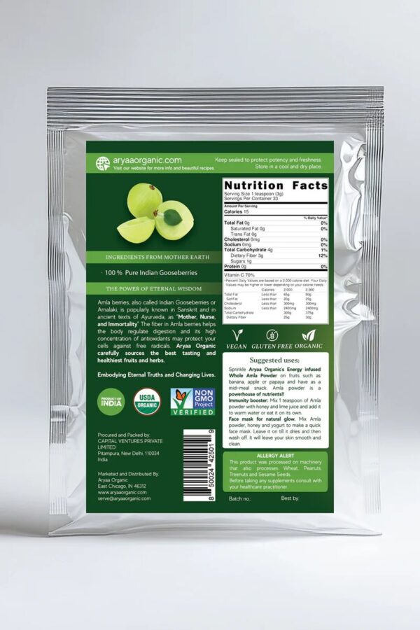 Aryaa Organic Amla Powder – Indian Gooseberry Powder